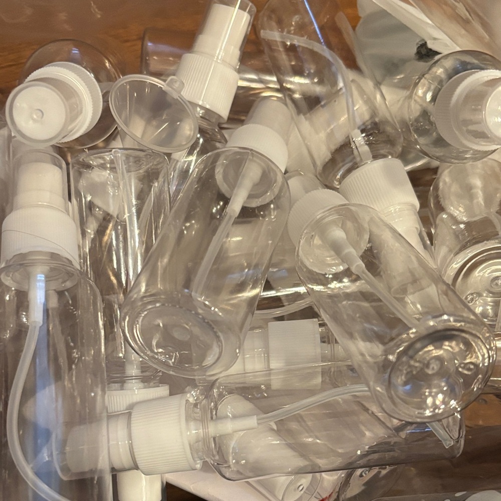 Clear Plastic Spray Bottles with White Pumps - Pack of Travel-Friendly Atomizers